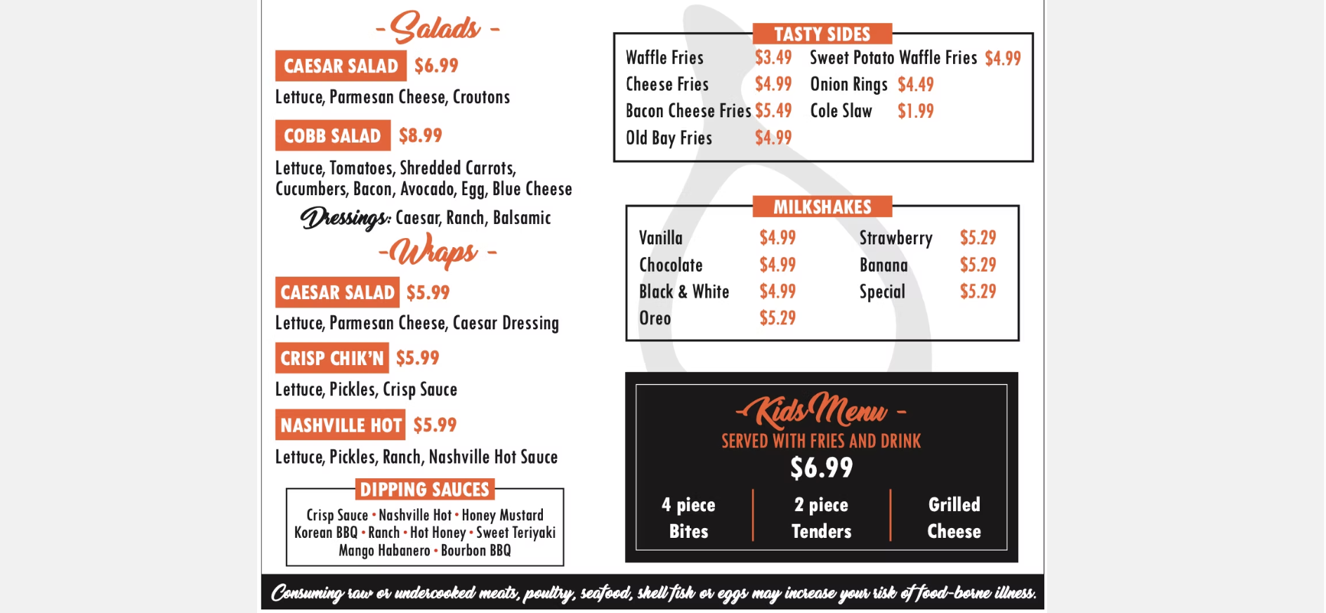 Crisp Chikn Menu Page 2
